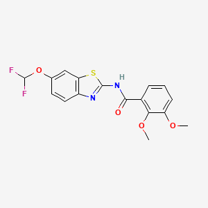 molecular formula C17H14F2N2O4S B4358540 N-[6-(difluoromethoxy)-1,3-benzothiazol-2-yl]-2,3-dimethoxybenzamide 