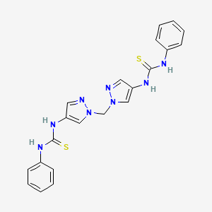 molecular formula C21H20N8S2 B4358809 N'-[1-({4-[(ANILINOCARBOTHIOYL)AMINO]-1H-PYRAZOL-1-YL}METHYL)-1H-PYRAZOL-4-YL]-N-PHENYLTHIOUREA 