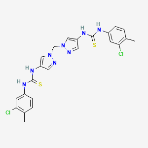 molecular formula C23H22Cl2N8S2 B4358812 N'-{1-[(4-{[(3-CHLORO-4-METHYLANILINO)CARBOTHIOYL]AMINO}-1H-PYRAZOL-1-YL)METHYL]-1H-PYRAZOL-4-YL}-N-(3-CHLORO-4-METHYLPHENYL)THIOUREA 