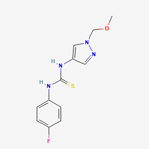 molecular formula C12H13FN4OS B4358821 N-(4-fluorophenyl)-N'-[1-(methoxymethyl)-1H-pyrazol-4-yl]thiourea 