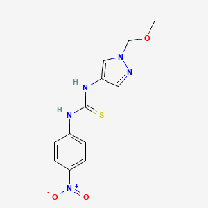 molecular formula C12H13N5O3S B4358827 N-[1-(methoxymethyl)-1H-pyrazol-4-yl]-N'-(4-nitrophenyl)thiourea 