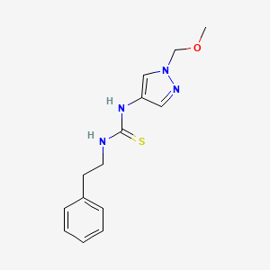 molecular formula C14H18N4OS B4358828 N-[1-(METHOXYMETHYL)-1H-PYRAZOL-4-YL]-N'-PHENETHYLTHIOUREA 
