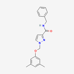molecular formula C20H21N3O2 B4358869 N-benzyl-1-[(3,5-dimethylphenoxy)methyl]-1H-pyrazole-3-carboxamide 