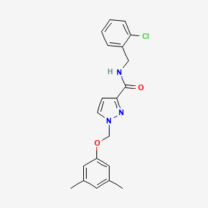 molecular formula C20H20ClN3O2 B4358882 N-(2-chlorobenzyl)-1-[(3,5-dimethylphenoxy)methyl]-1H-pyrazole-3-carboxamide 