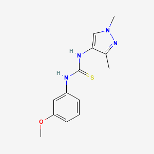 molecular formula C13H16N4OS B4358964 N-(1,3-dimethyl-1H-pyrazol-4-yl)-N'-(3-methoxyphenyl)thiourea 