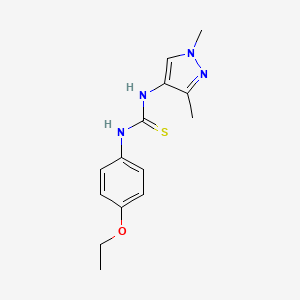 molecular formula C14H18N4OS B4358971 N-(1,3-dimethyl-1H-pyrazol-4-yl)-N'-(4-ethoxyphenyl)thiourea 
