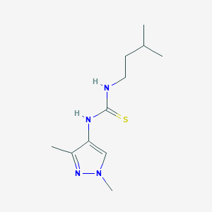 molecular formula C11H20N4S B4358980 N-(1,3-dimethyl-1H-pyrazol-4-yl)-N'-(3-methylbutyl)thiourea 