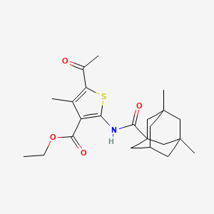 molecular formula C23H31NO4S B4359076 ethyl 5-acetyl-2-{[(3,5-dimethyl-1-adamantyl)carbonyl]amino}-4-methyl-3-thiophenecarboxylate 