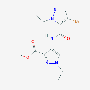 molecular formula C13H16BrN5O3 B4359086 methyl 4-{[(4-bromo-1-ethyl-1H-pyrazol-5-yl)carbonyl]amino}-1-ethyl-1H-pyrazole-3-carboxylate 