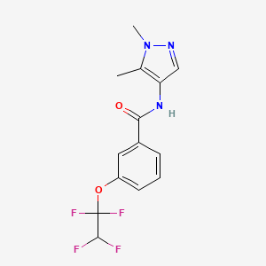 molecular formula C14H13F4N3O2 B4359125 N-(1,5-dimethyl-1H-pyrazol-4-yl)-3-(1,1,2,2-tetrafluoroethoxy)benzamide 