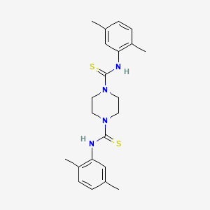 molecular formula C22H28N4S2 B4359163 N,N-BIS(2,5-DIMETHYLPHENYL)TETRAHYDRO-1,4-PYRAZINEDICARBOTHIOAMIDE 