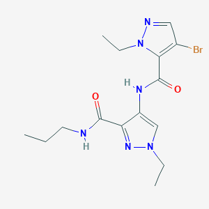 molecular formula C15H21BrN6O2 B4359166 4-{[(4-bromo-1-ethyl-1H-pyrazol-5-yl)carbonyl]amino}-1-ethyl-N-propyl-1H-pyrazole-3-carboxamide 