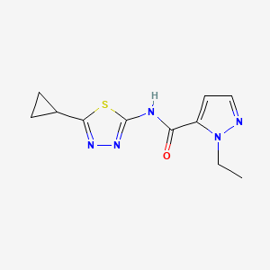 molecular formula C11H13N5OS B4359203 N~5~-(5-CYCLOPROPYL-1,3,4-THIADIAZOL-2-YL)-1-ETHYL-1H-PYRAZOLE-5-CARBOXAMIDE 