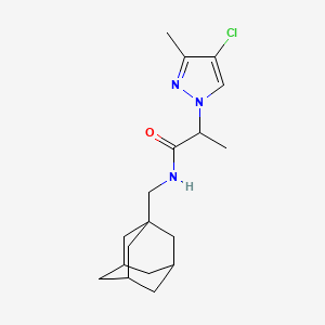 molecular formula C18H26ClN3O B4359407 N-(1-adamantylmethyl)-2-(4-chloro-3-methyl-1H-pyrazol-1-yl)propanamide 