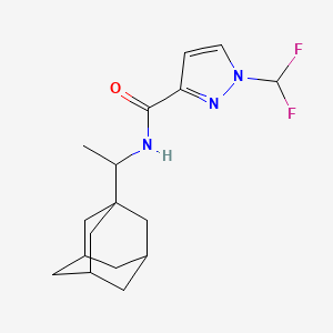 molecular formula C17H23F2N3O B4359457 N-[1-(1-adamantyl)ethyl]-1-(difluoromethyl)-1H-pyrazole-3-carboxamide 
