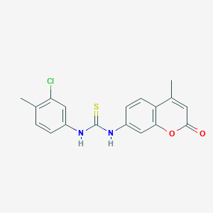 molecular formula C18H15ClN2O2S B4359491 N-(3-chloro-4-methylphenyl)-N'-(4-methyl-2-oxo-2H-chromen-7-yl)thiourea 