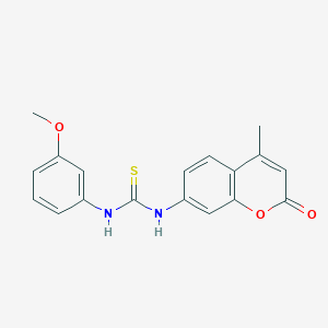 molecular formula C18H16N2O3S B4359494 N-(3-methoxyphenyl)-N'-(4-methyl-2-oxo-2H-chromen-7-yl)thiourea 