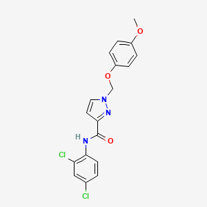 molecular formula C18H15Cl2N3O3 B4359738 N-(2,4-dichlorophenyl)-1-[(4-methoxyphenoxy)methyl]-1H-pyrazole-3-carboxamide 