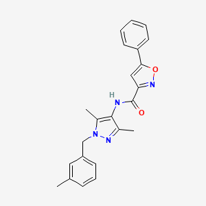 molecular formula C23H22N4O2 B4359986 N-[3,5-dimethyl-1-(3-methylbenzyl)-1H-pyrazol-4-yl]-5-phenyl-3-isoxazolecarboxamide 
