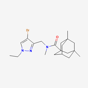 molecular formula C20H30BrN3O B4359996 N-[(4-bromo-1-ethyl-1H-pyrazol-3-yl)methyl]-N,3,5-trimethyl-1-adamantanecarboxamide 