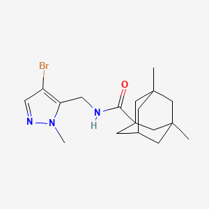 molecular formula C18H26BrN3O B4360003 N-[(4-bromo-1-methyl-1H-pyrazol-5-yl)methyl]-3,5-dimethyl-1-adamantanecarboxamide 