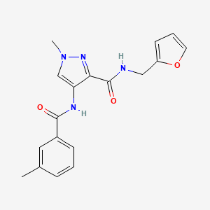 molecular formula C18H18N4O3 B4360240 N-(2-furylmethyl)-1-methyl-4-[(3-methylbenzoyl)amino]-1H-pyrazole-3-carboxamide 