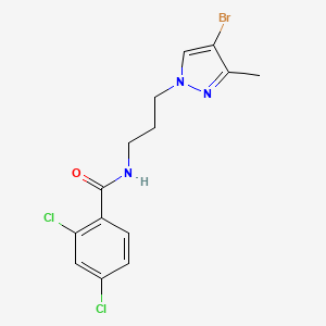 molecular formula C14H14BrCl2N3O B4360272 N-[3-(4-bromo-3-methyl-1H-pyrazol-1-yl)propyl]-2,4-dichlorobenzamide 