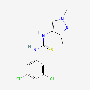 molecular formula C12H12Cl2N4S B4360296 N-(3,5-dichlorophenyl)-N'-(1,3-dimethyl-1H-pyrazol-4-yl)thiourea 