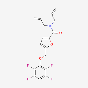 molecular formula C18H15F4NO3 B4360323 N,N-diallyl-5-[(2,3,5,6-tetrafluorophenoxy)methyl]-2-furamide 