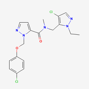 molecular formula C18H19Cl2N5O2 B4360765 N-[(4-chloro-1-ethyl-1H-pyrazol-5-yl)methyl]-1-[(4-chlorophenoxy)methyl]-N-methyl-1H-pyrazole-5-carboxamide 