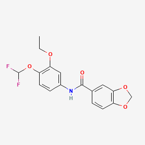 molecular formula C17H15F2NO5 B4360806 N-[4-(difluoromethoxy)-3-ethoxyphenyl]-1,3-benzodioxole-5-carboxamide 