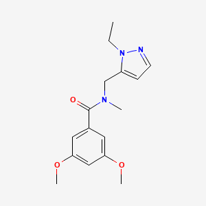 molecular formula C16H21N3O3 B4360824 N-[(1-ethyl-1H-pyrazol-5-yl)methyl]-3,5-dimethoxy-N-methylbenzamide 