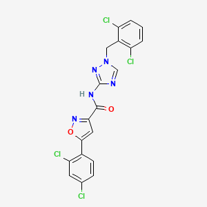 molecular formula C19H11Cl4N5O2 B4360884 N-[1-(2,6-dichlorobenzyl)-1H-1,2,4-triazol-3-yl]-5-(2,4-dichlorophenyl)-3-isoxazolecarboxamide 