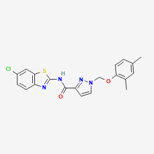 molecular formula C20H17ClN4O2S B4360937 N-(6-chloro-1,3-benzothiazol-2-yl)-1-[(2,4-dimethylphenoxy)methyl]-1H-pyrazole-3-carboxamide 