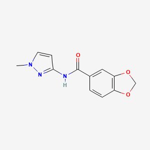 molecular formula C12H11N3O3 B4361294 N-(1-methyl-1H-pyrazol-3-yl)-1,3-benzodioxole-5-carboxamide 