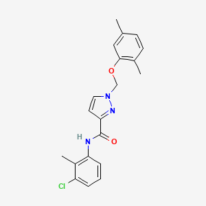 molecular formula C20H20ClN3O2 B4361461 N-(3-chloro-2-methylphenyl)-1-[(2,5-dimethylphenoxy)methyl]-1H-pyrazole-3-carboxamide 