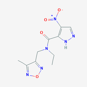molecular formula C10H12N6O4 B4361598 N-ethyl-N-[(4-methyl-1,2,5-oxadiazol-3-yl)methyl]-4-nitro-1H-pyrazole-3-carboxamide 