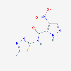 molecular formula C7H6N6O3S B4361609 N-(5-methyl-1,3,4-thiadiazol-2-yl)-4-nitro-1H-pyrazole-3-carboxamide 