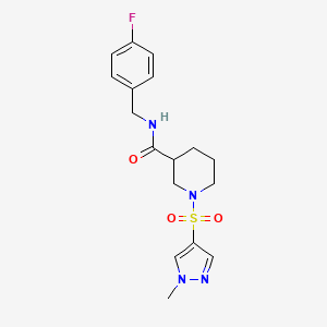 molecular formula C17H21FN4O3S B4362050 N-(4-fluorobenzyl)-1-[(1-methyl-1H-pyrazol-4-yl)sulfonyl]-3-piperidinecarboxamide 