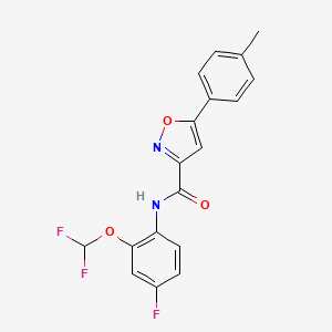 molecular formula C18H13F3N2O3 B4362095 N-[2-(difluoromethoxy)-4-fluorophenyl]-5-(4-methylphenyl)-3-isoxazolecarboxamide 