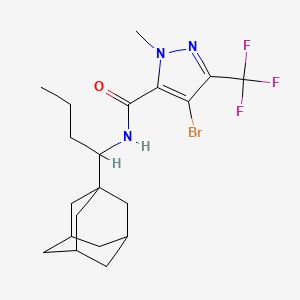molecular formula C20H27BrF3N3O B4362100 N-[1-(1-adamantyl)butyl]-4-bromo-1-methyl-3-(trifluoromethyl)-1H-pyrazole-5-carboxamide 