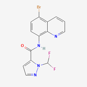 molecular formula C14H9BrF2N4O B4362145 N-(5-BROMO-8-QUINOLYL)-1-(DIFLUOROMETHYL)-1H-PYRAZOLE-5-CARBOXAMIDE 