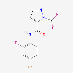 molecular formula C11H7BrF3N3O B4362152 N-(4-bromo-2-fluorophenyl)-1-(difluoromethyl)-1H-pyrazole-5-carboxamide 