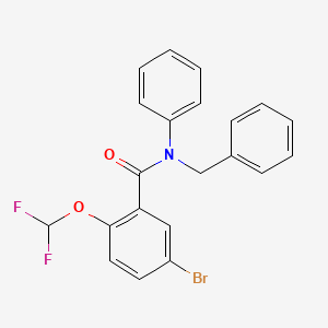 molecular formula C21H16BrF2NO2 B4362196 N-benzyl-5-bromo-2-(difluoromethoxy)-N-phenylbenzamide 