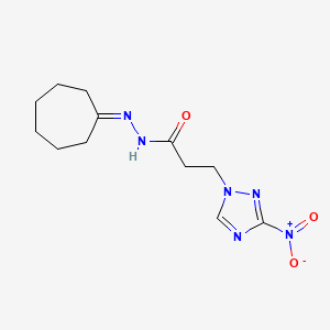 molecular formula C12H18N6O3 B4362392 N-CYCLOHEPTYLIDEN-3-(3-NITRO-1H-1,2,4-TRIAZOL-1-YL)PROPANOHYDRAZIDE 