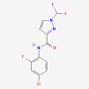 molecular formula C11H7BrF3N3O B4362433 N-(4-bromo-2-fluorophenyl)-1-(difluoromethyl)-1H-pyrazole-3-carboxamide 