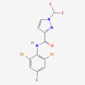 molecular formula C11H6Br2F3N3O B4362444 N-(2,6-dibromo-4-fluorophenyl)-1-(difluoromethyl)-1H-pyrazole-3-carboxamide 