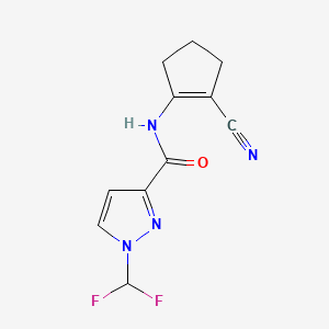 molecular formula C11H10F2N4O B4362448 N-(2-cyano-1-cyclopenten-1-yl)-1-(difluoromethyl)-1H-pyrazole-3-carboxamide 