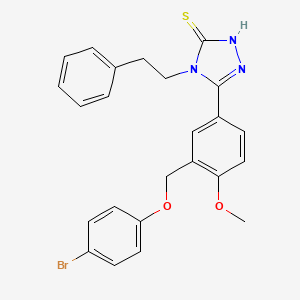 molecular formula C24H22BrN3O2S B4362520 5-{3-[(4-BROMOPHENOXY)METHYL]-4-METHOXYPHENYL}-4-PHENETHYL-4H-1,2,4-TRIAZOL-3-YLHYDROSULFIDE 