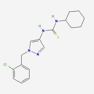 molecular formula C17H21ClN4S B4362641 N-[1-(2-chlorobenzyl)-1H-pyrazol-4-yl]-N'-cyclohexylthiourea 